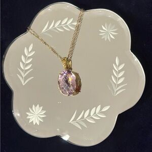 Sigal Style light amethyst/ rose de France pendant and chain